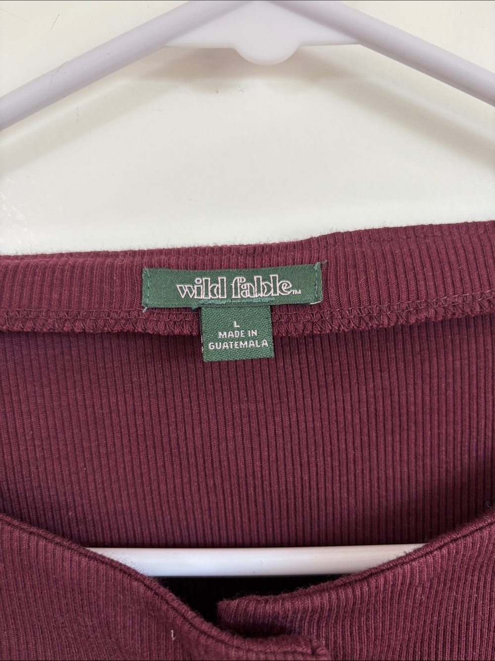 wild fable Ribbed Button-Front Tank in Berry - Picture 2 of 3